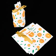 Load image into Gallery viewer, NUOBESTY 50pcs Drawstring Gift Bags Orange Candy Cookies Bags with Bow Food Storage Bags Snack Wrapping for Birthday Wedding Party Favor
