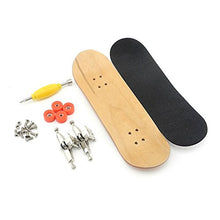 Load image into Gallery viewer, iSaddle Professional Maple Complete Wooden Fingerboard with Nuts Trucks Tool Kit - Basic Bearing Wheels (Red Wheels)
