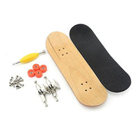 iSaddle Professional Maple Complete Wooden Fingerboard with Nuts Trucks Tool Kit - Basic Bearing Wheels (Red Wheels)
