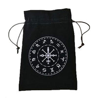 YITAQI Tarot Bags and Pouches,Playing Cards 13x18cm Fortune-Telling Witch Black Tarot Card Storage Thick Velvet Divination Bag(Type 3)