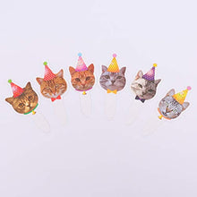 Load image into Gallery viewer, NUOBESTY 12pcs Cat Cupcake Toppers Cat Birthday Bunting Cartoon Cat Head Cake Cupcake Picks for Cat Kitten Birthday Party Supplies Party Decorations
