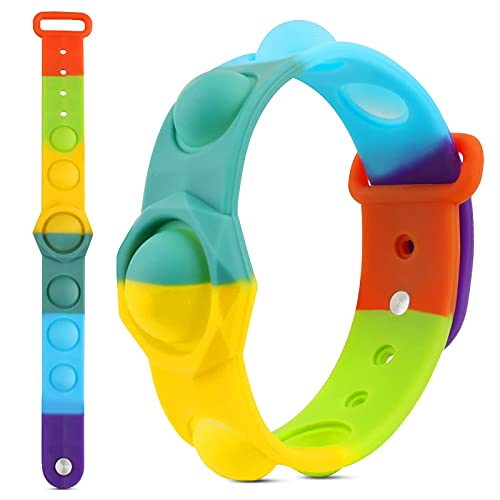 HeiYi Stress Relief Wristband Push Bubble Sensory Toys Hand Finger Press Silicone Bracelets Toy for Adults Anti-Anxiety Autism