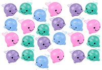 Curious Minds Busy Bags Set of 24 Narwhal Ocean Sea Animal Mochi Squishy - Adorable Cute Kawaii - Individually Wrapped Toys - Sensory, Stress, Fidget Party Favor Toy (Set of 24 (2 Dozen))