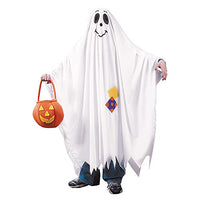 Meilihua Children'S White Ghost Costume For Halloween Pumpkin Cape (L),Large