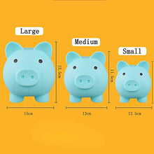 Load image into Gallery viewer, Cute Plastic Piggy Bank,Pig Money Box Plastic Piggy Bank for Kids Money Collections and Savings,Unique Birthday Gift (Blue, S)
