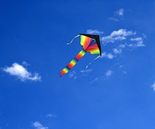 Load image into Gallery viewer, IMPRESA Large Rainbow Delta Kite - Easy to Assemble, Launch, Fly - Premium Quality, Great for Beach Use - The Best Kite for Everyone - Girls, Boys, Kids, Adults, Beginners and Pros
