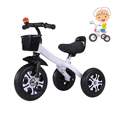 in a Children's Tricycle Children's Ride-on Toys Children Tricycle-Like Beginner 2 1 Tricycle 1-6-year-old boy Girl Tricycle Birthday Gift Boys and Girls Toys (Color : White)
