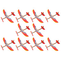balacoo 10pcs Flying Glider Planes Toy Flight Mode Glider Plane Aircraft Model for Kids with Rubber Band ( Random Style )