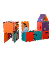HearthSong Colorblock Fantasy Forts Indoor and Outdoor Building Kit with Sturdy 22