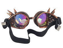 Load image into Gallery viewer, OMG_Shop Kaleidoscope Steampunk Rave Goggles Diffraction Rainbow Crystal Lens
