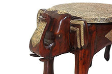 Load image into Gallery viewer, Manvi Creation Handmade Beautiful Wooden Crafts Elephant Shape Decorative Stool, Stool, Wooden Stool, Handmade Designer Wooden Elephant Stool, Gift Item.
