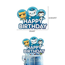 Load image into Gallery viewer, Birthday Party Supplies For Octonauts Includes Banner, 6 Swirls Hanging, Cake Topper, 12 Cupcake Toppers - 20 Balloons
