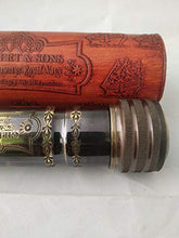 Load image into Gallery viewer, Decor hunt Working Kaleidoscope Double Vintage Antique Brass Glass Handmade Wood Handheld Brass Engraved with Leather Case A Unique Gift
