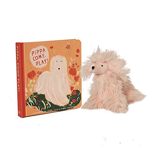 Manhattan Toy Pippa, Come Play! Baby and Toddler Board Book + Afghan Hound Stuffed Animal Dog Gift Set