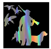 Load image into Gallery viewer, MDGCYDR Car Stickers Funny Car Sticker 3D 14CmX12.8Cm Duck Hunting Dog Fashion Funny Stickers and Decals Vinyl Car Styling Black Silver
