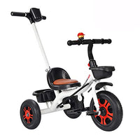 Baby Trolley Children's Tricycle Male and Female Baby Lightweight Bicycle Child Toy Stroller Multi-Functional Holiday Gift (Color : White)