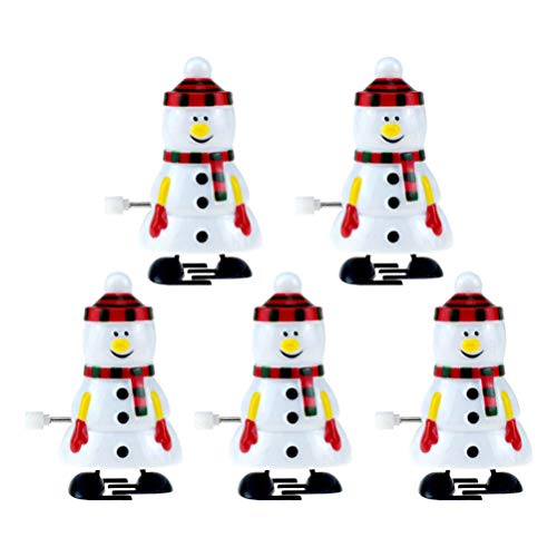 TOYANDONA 5pcs Christmas Wind Up Toys Snowman Wind up Stocking Stuffers Christmas Party Favors for Kids