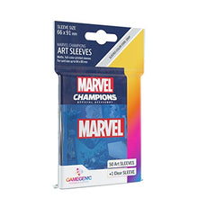 Load image into Gallery viewer, Marvel Champions The Card Game Official Marvel Blue Art Sleeves | Pack of 50 Art Sleeves and 1 Clear Sleeve | Card Game Holder | Use with TCG and LCG Games | Made by Fantasy Flight Games &amp; Gamegenic

