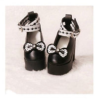 Studio one 7 cm Black high Heels Fashion Bow Doll Shoes for 1/3 bjd Doll 60 cm Doll