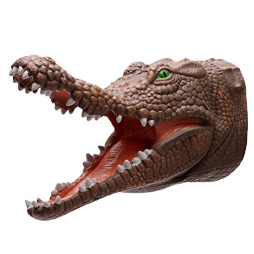 NUOBESTY Soft Crocodile Puppet Hand Puppet Toys Realistic Crocodile Animal Head Role Party Play Toy for Storytelling Teaching Cake Topper Halloween Setting