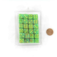 Slime Vortex Dice with Yellow Pips D6 12mm (1/2in) Pack of 50 Wondertrail