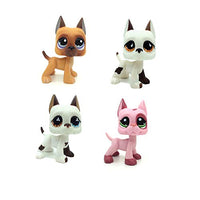 QYXM 4Pcs LPS Pet Shop,Q House Collect,LPS Pet Shop Cartoon Animal Cat Dog Figures Collection,for Kids Gift,#244+2598+577+750