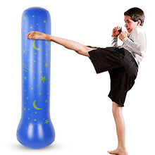 Load image into Gallery viewer, FECAMOS Standing Boxing Bag, Thick Bottom Design Inflatable Boxing Bag Children Inflatable Punching Bag for Maintaining Good Healthy
