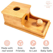 Load image into Gallery viewer, Montessori &amp; Me Object Permanence Box - Montessori Material Tools - Infant Development Ball Drop Toys for Babies 6-12 Months Old up to 1 Year Old - Wooden Education Imbucare Learning Toy
