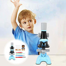 Load image into Gallery viewer, Biological Microscope Blue Microscope for Students Kids Magnification Biological Educational Microscope Children Science Teaching Toy Accessories Microscope Accessories
