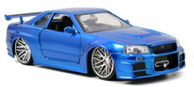 Load image into Gallery viewer, Jada Toys Fast &amp; Furious Nissan Skyline GT-R (R34) Die-Cast Car, 1:24 Scale Blue
