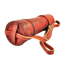 Load image into Gallery viewer, Tan Leather encased Antique Spyglass telescope + carry Belt shoulder strap 16&quot;
