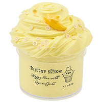 Cream Banana Butter Slime Floam Premade Slime with Slices, Scented Slime Non Sticky Birthday Cotton Slime Yellow Stretchy DIY Toys for Girl Boy (200ML)