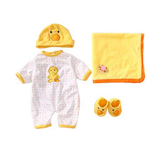 Load image into Gallery viewer, Zero Pam Doll Accessories Cute Duck and Fox Clothes Set for 22 inch Reborn Baby Doll - Include Outfit Set + Blanket + Shoes + Pacifier (Yellow Duck)
