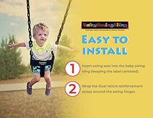Load image into Gallery viewer, BabySwingSling  This Baby Swing Attachment Converts Standard Park Swings for Infants and Toddlers  Portable, Lightweight, Holds Up to 50 Pounds  Ideal for Swing Training This Summer
