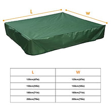 Load image into Gallery viewer, COOSOO Sandbox Cover Waterproof with Drawstring Sandbox Protective Square with Elastic Dust Protection for Sandpit Pool Toys Indoor Outdoor Garden Green
