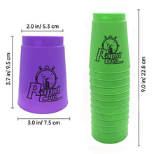 Load image into Gallery viewer, 24 Pack Sports Stacking Cups, Quick Stack Cups Set Training Game for Travel Party Challenge Competition, Green+Purple
