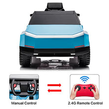 Load image into Gallery viewer, MX Truck Ride On Car with Remote Control, Cyber Style Pickup Truck 12V Electric Car for Kids to Drive, Painted Blue

