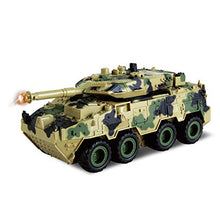 Load image into Gallery viewer, Vokodo Military Tank Battle Truck Toy Push and Go with Lights and Sounds Durable Quality Pivoting Top Friction Power Kids Armored Vehicle Play Army Car Great Gift for Children Boys Girls Camouflage
