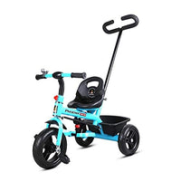 WALJX Children's Tricycle Baby 2 in 1 Indoor and Outdoor Riding Toy Bicycle 1-7 Years Old Hand-Pushed Tricycle 2 Colors Can Be Used As Gifts (Color : Blue)