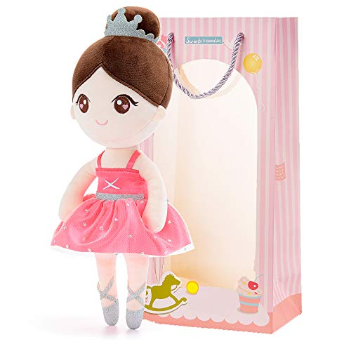 Gloveleya Baby Girl Gifts Dolls Soft Plush Toy Ballet Girl Doll Watermelon Red 13 Inches with Gift Box