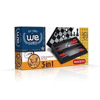 WE Games- 3-in-1 Combination Chess, Checkers and Backgammon Game Set- Travel Size