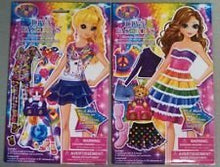 Load image into Gallery viewer, Lisa Frank Diva Fashions Dress Up Paper Sticker Doll(mix &amp; match 15 fashions accessories) - Varied Character
