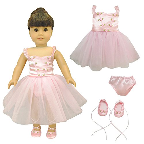 Pink Butterfly Closet Ballet Ballerina Dance Dress for 18-inch Dolls