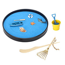 Load image into Gallery viewer, Mini Zen Garden Sea Life, Round Tray Decor Desktop Sandbox for Kids Adults Office Desk Sand Box Gift Set
