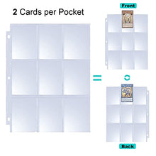 Load image into Gallery viewer, MaxGear (150 Pack) Trading Card Sleeves Baseball Card Sleeves 9 Pocket for 3 Ring Binder

