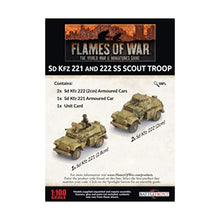 Load image into Gallery viewer, Flames of War: Late War German Waffen SS Sd Kfz 221 and 222 Scout Troop (GBX157)
