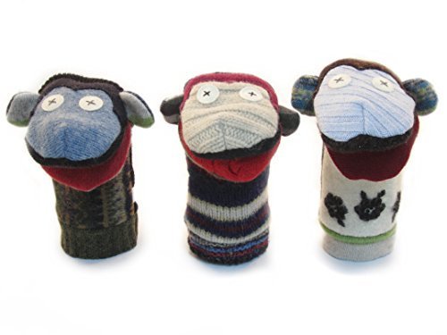 Cate & Levi - Hand Puppet - Premium Reclaimed Wool - Handmade in Canada - Machine Washable (Monkey)