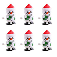 TOYANDONA 6pcs Christmas Wind Up Toys Santa Claus Snowman Reindeer Walking Toys Christmas Party Favor Gift Goody Bag Filler (Random Style)
