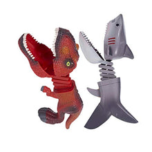 Load image into Gallery viewer, TOYANDONA 2PCS Hand Grabber Toy Dinosaur Shark Prank Props Party Joke Toy for Fun Holiday Festival Wedding Supplies (Red Dinosaur Grey Shark Style)
