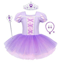 WonderBabe Rapunzel Costume for Girls Princess Ballet Tutu Dress Fancy Dance Wear Ballerina Costume with Dance Skirt Ballerina Dress 5-6 Years/Purple